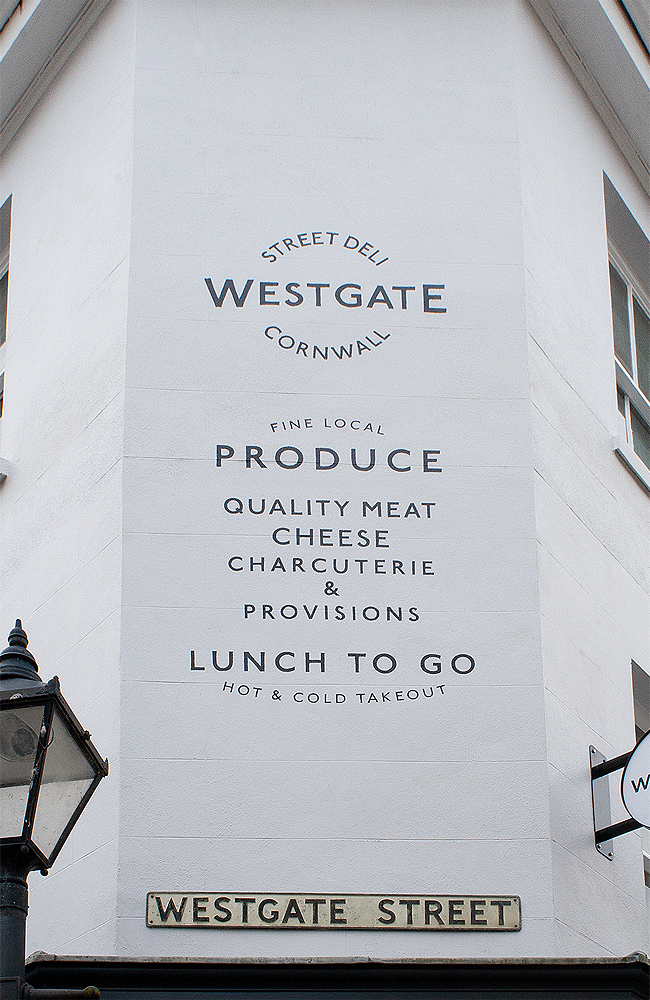 Westgate Street Deil Launceston - hand painted wall signage